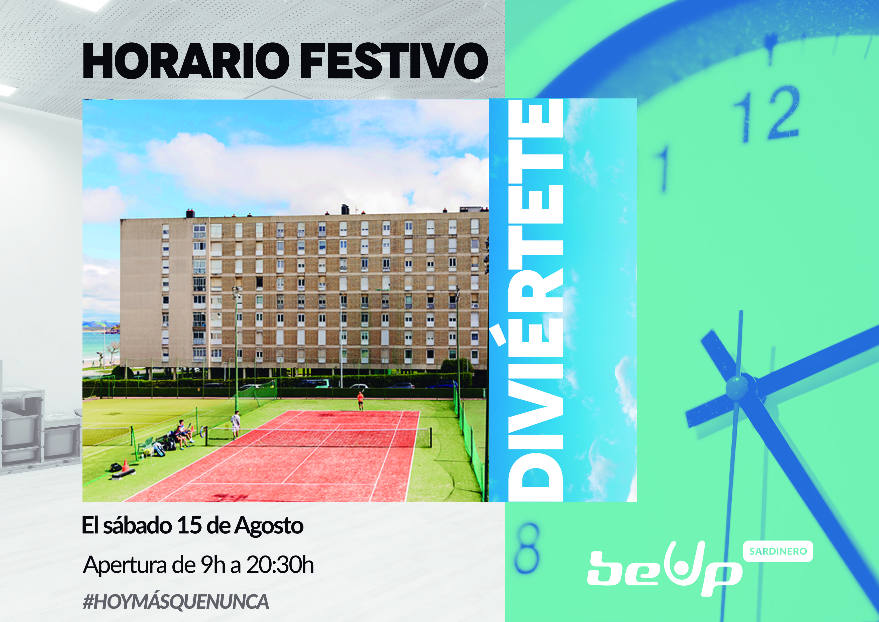 Horario festivo 15  de agosto.